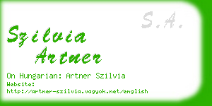 szilvia artner business card